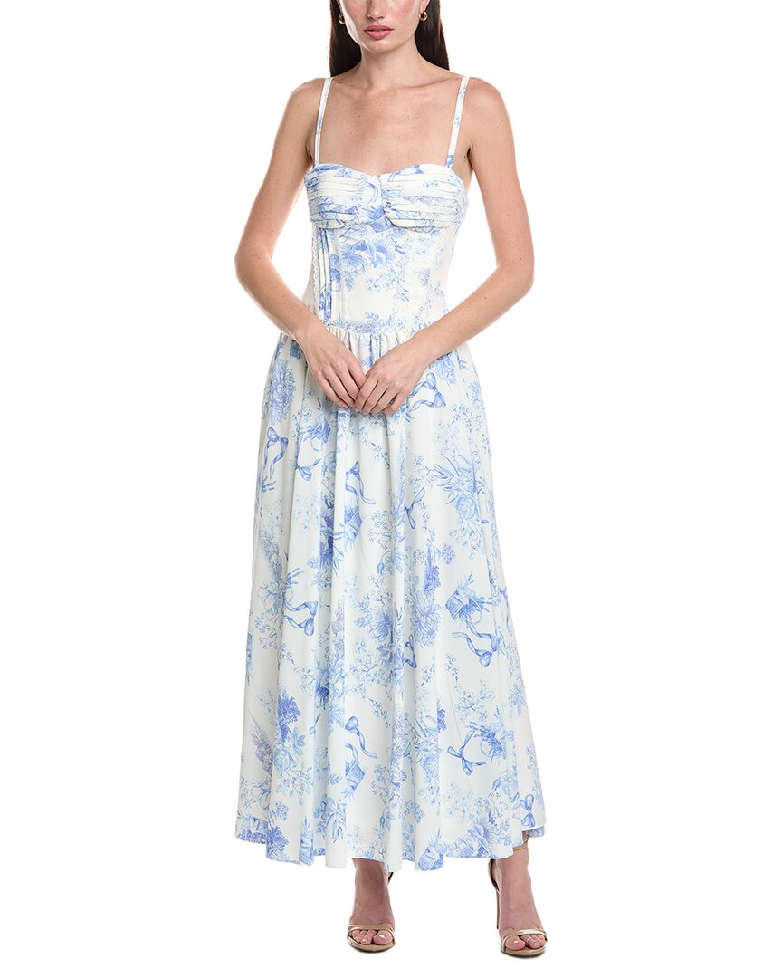 Maison Tara Printed Dress In White