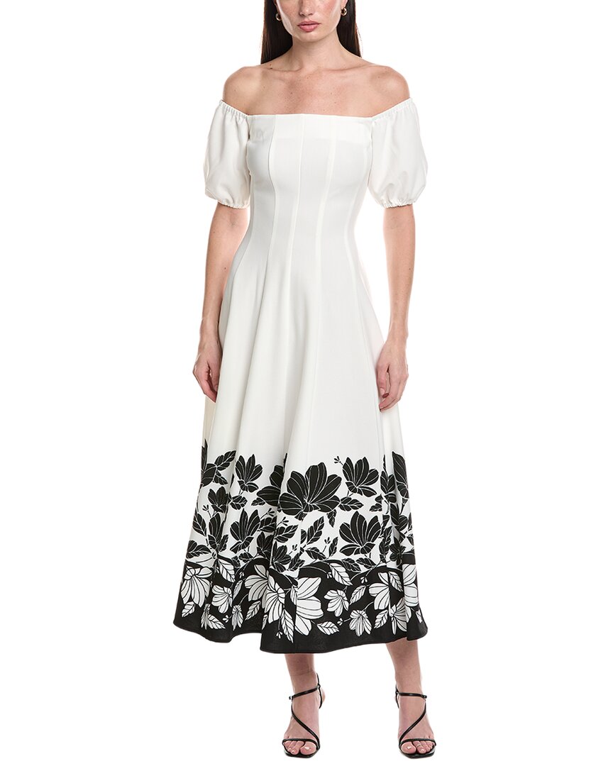 Maison Tara Printed Savannah Maxi Dress In White