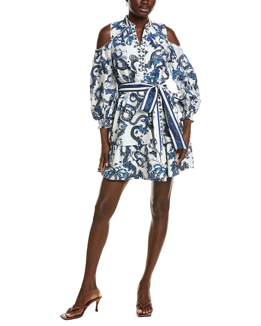 Marchesa Notte Iris Mini Dress In Blue