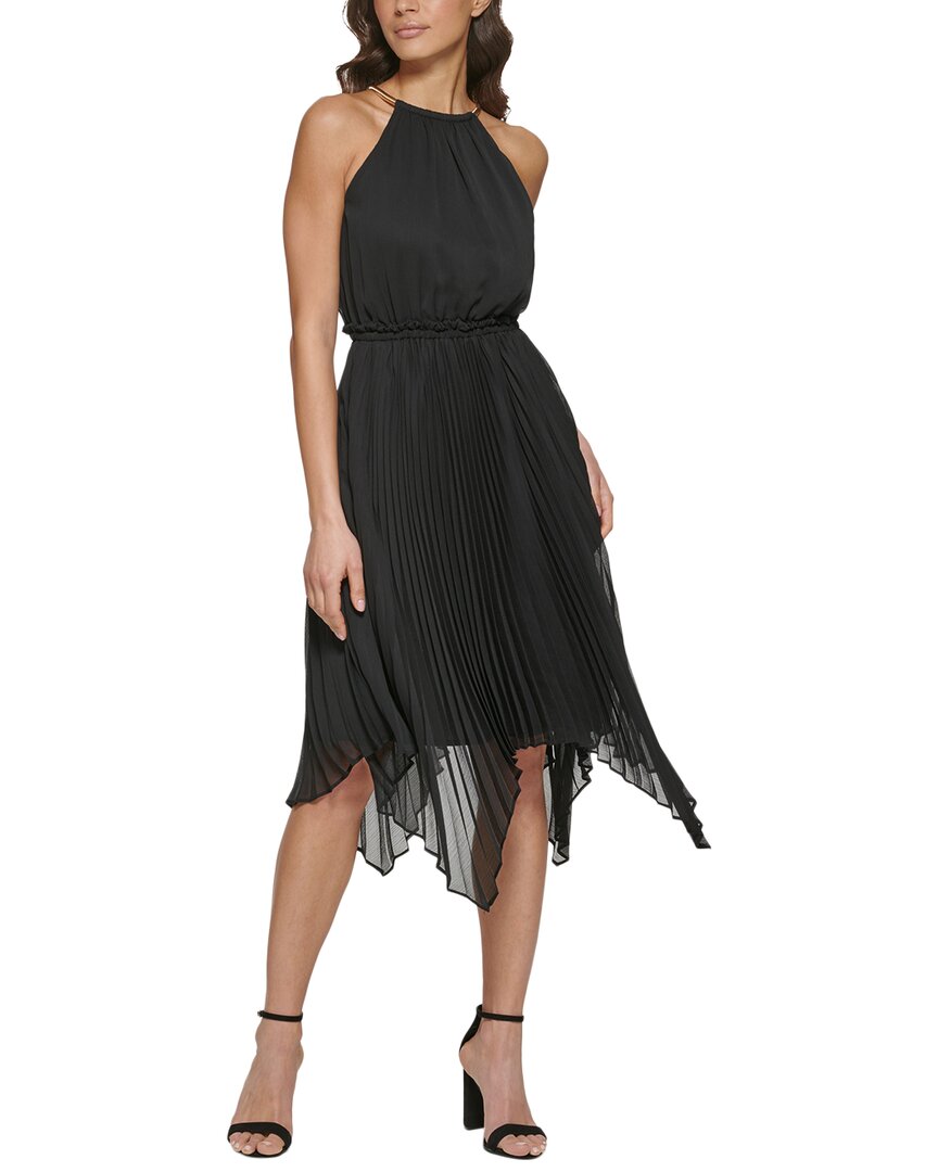 Kensie Yoryu Chiffon Midi Dress In Black