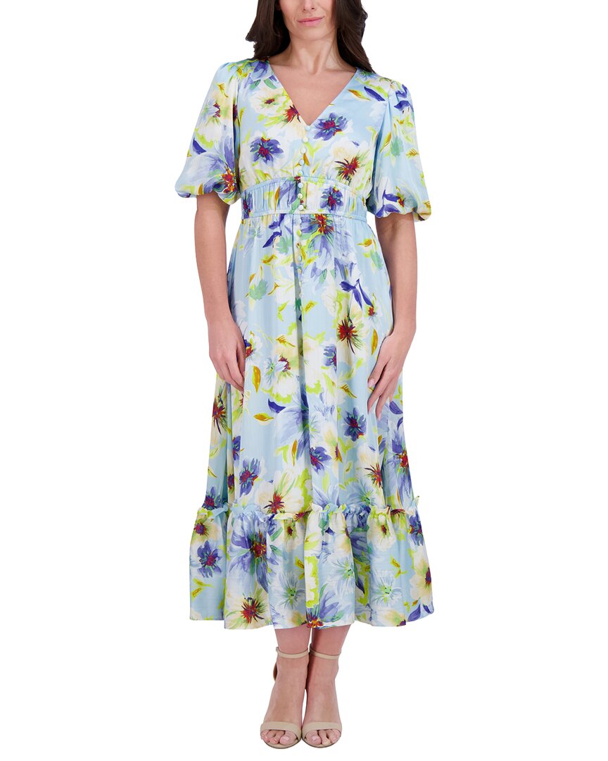 Kensie Printed Chiffon Midi Dress In Multi
