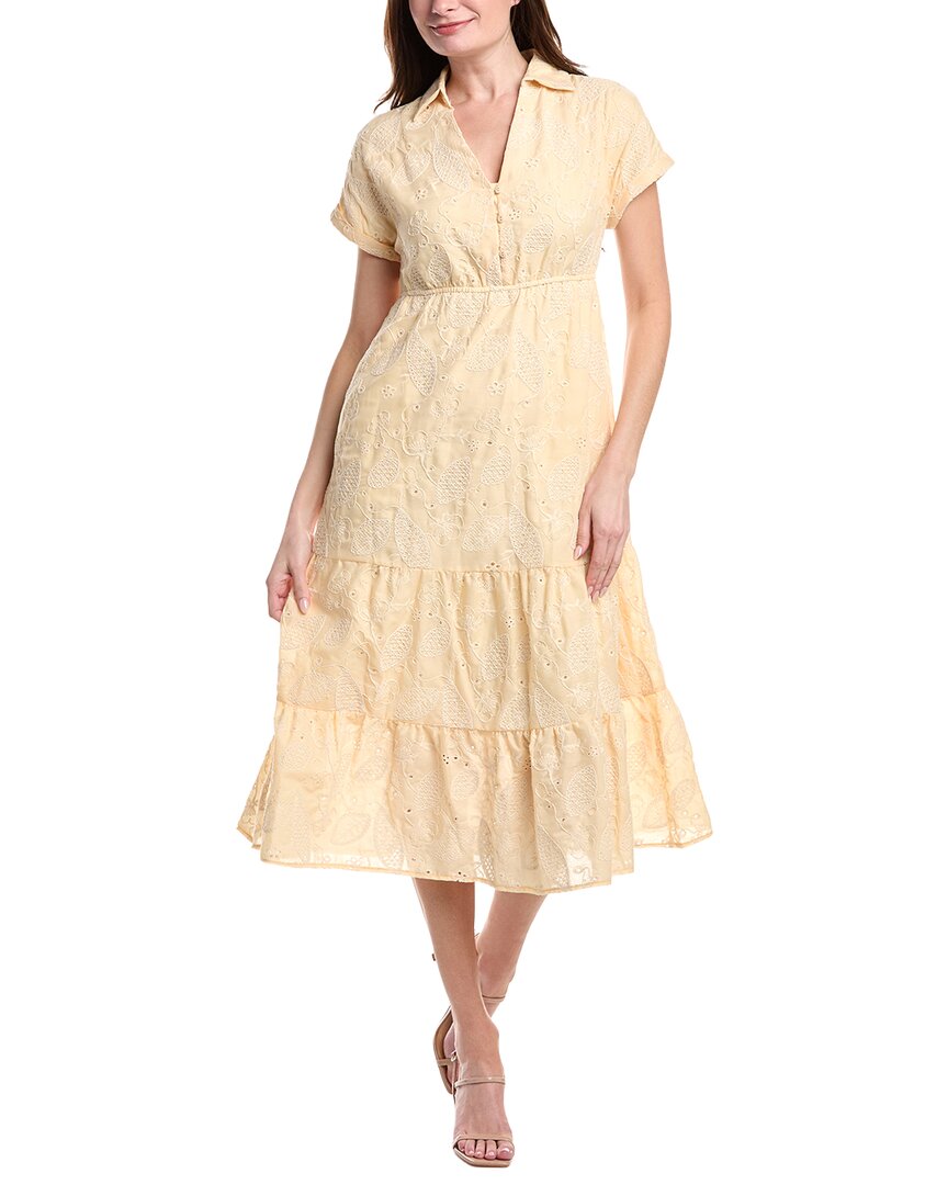 Sam Edelman Leaf Print Shirtdress In Yellow