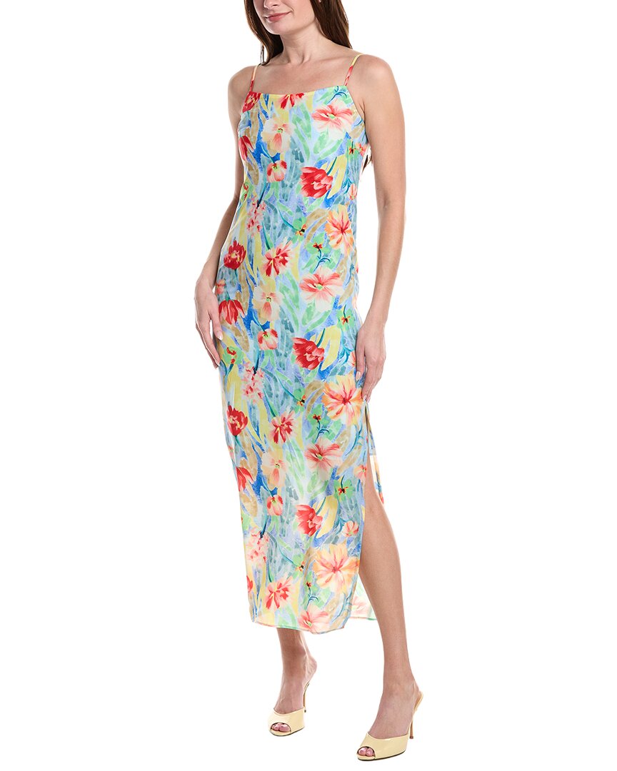 Sam Edelman Floral Slip Dress In Blue