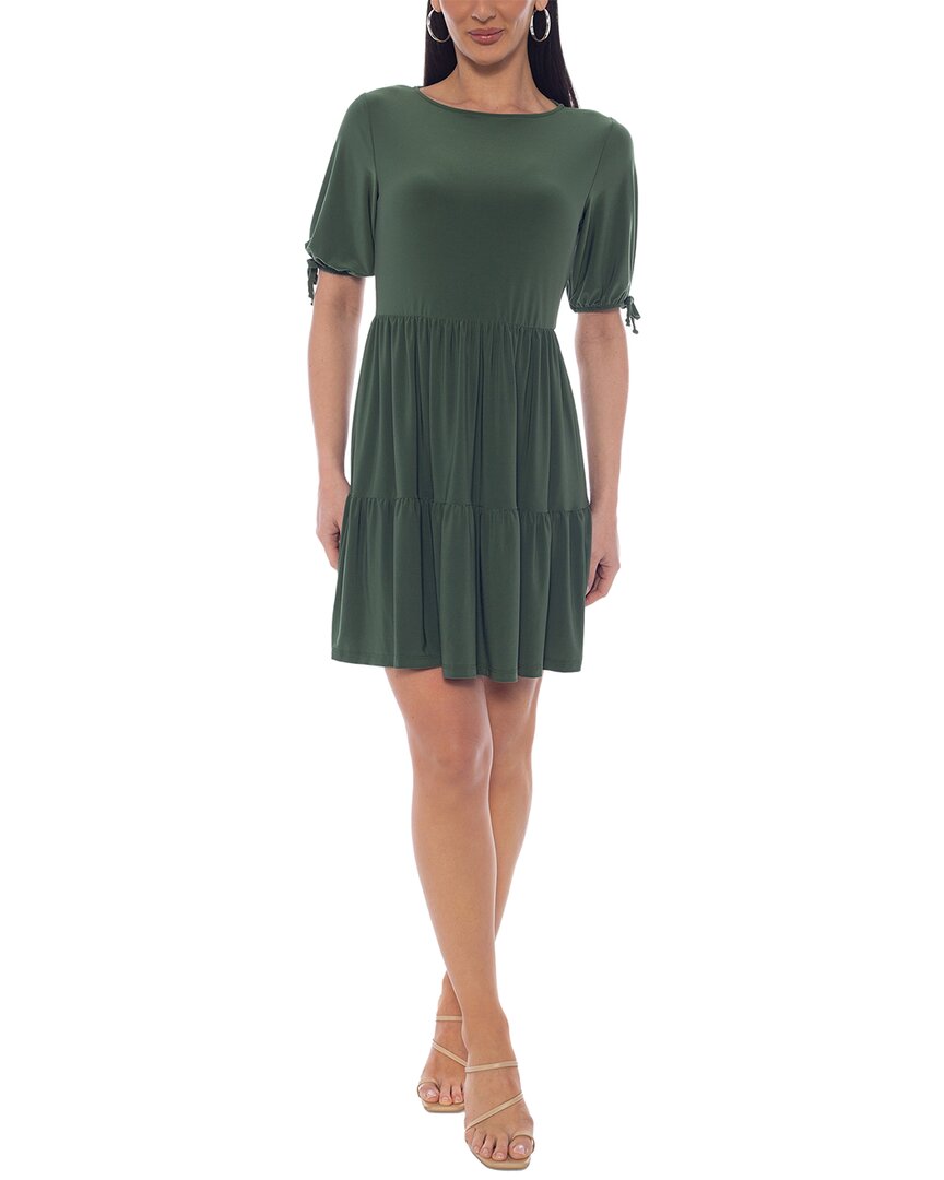 Tash + Sophie Ity Puff Sleeve Dress In Green