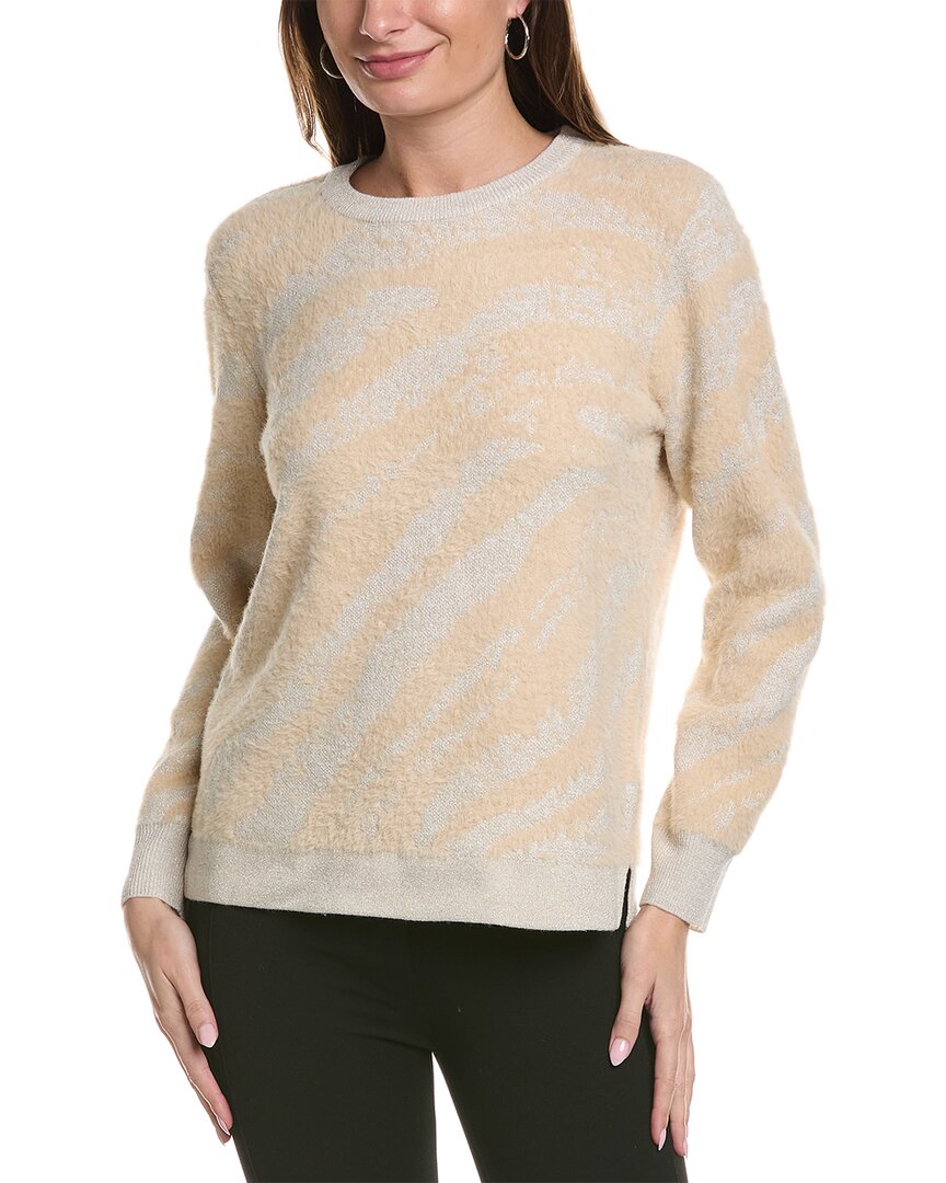 Shop Anne Klein Crewneck Sweater In White