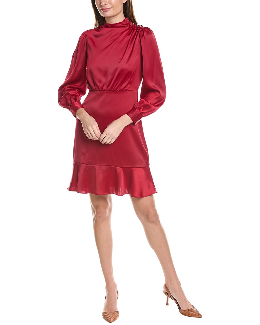 Shop Maggy London Satin Mini Dress In Red