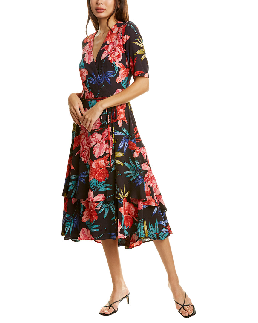 Image of Maison Tara Crepe Faux Wrap Dress