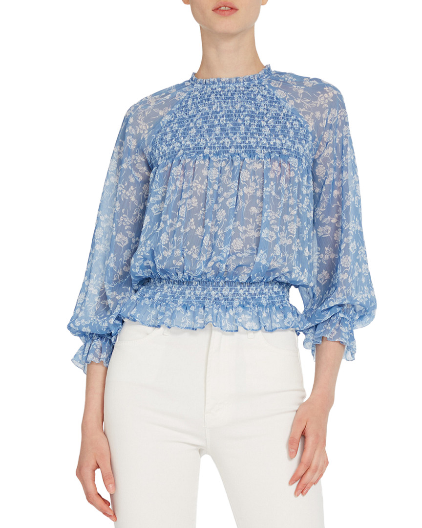 Image of ML Monique Lhuillier Floral Lace Blouse