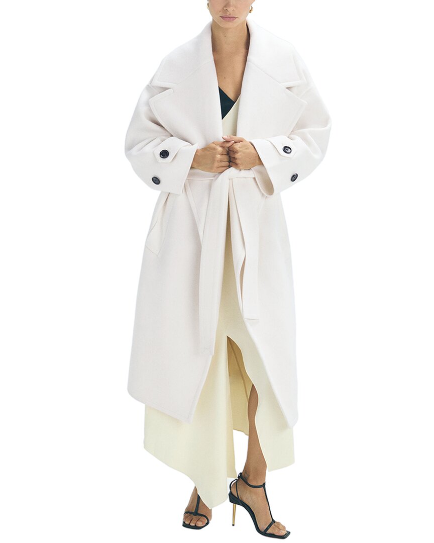 Reiss Helena Wool & Cashmere-blend Blind Seam Coat In White