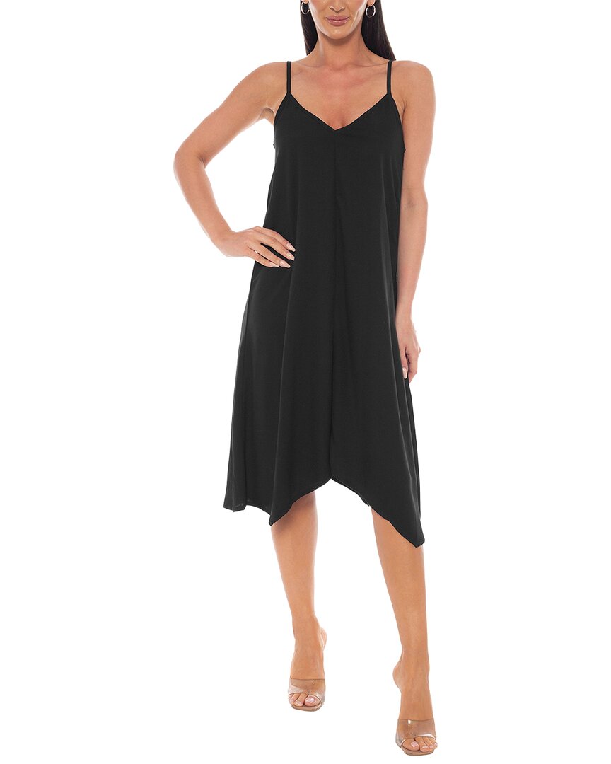 Bebe A-line Midi Dress In Black