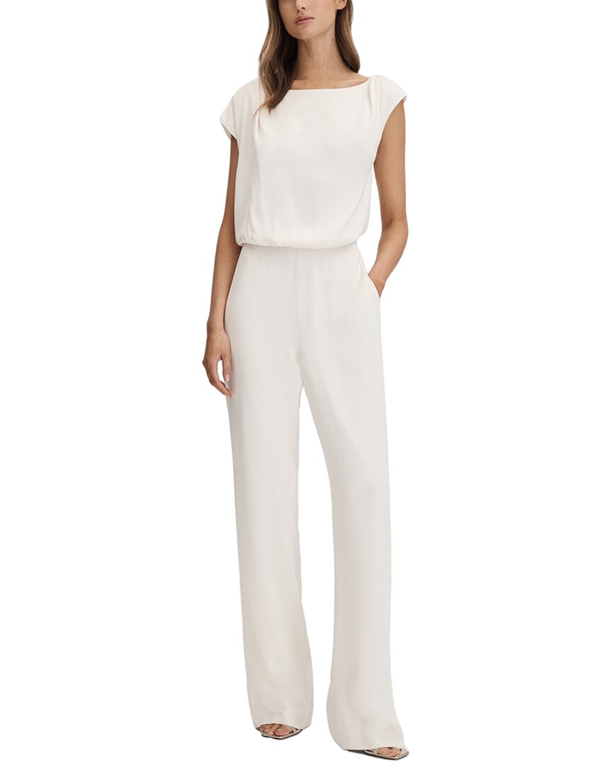 Reiss Aurelia Open Back Jumpsuit In White
