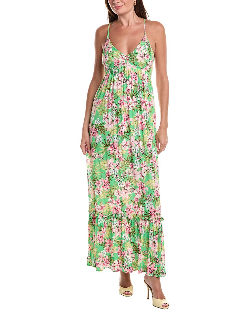 Marion Floral Maxi Dress In Green