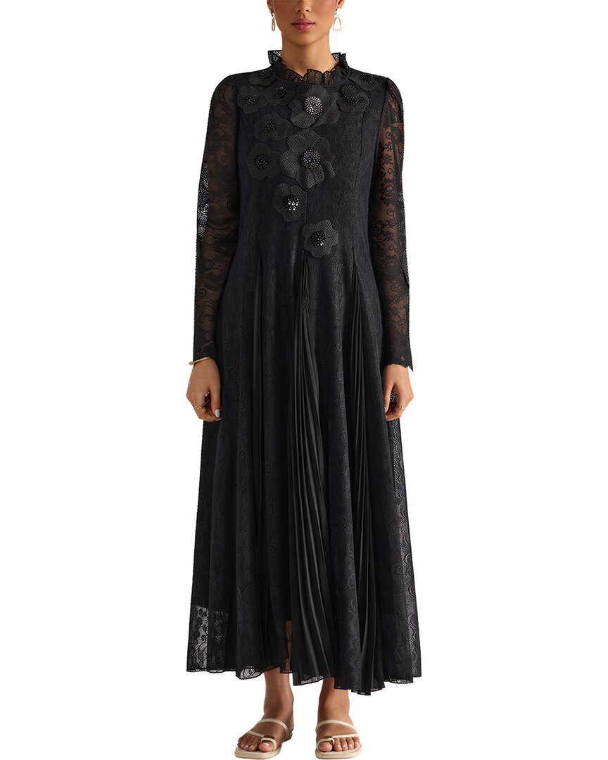 Camila Blanco Florida Clothing Midi Dress In Black