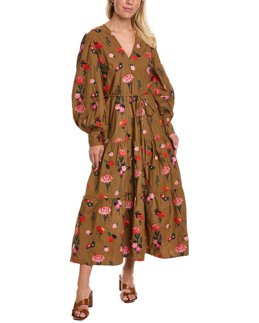 Pearl By Lela Rose Embroidered Maxi Dress In Brown | ModeSens Pearl By Lela Rose Embroidered Maxi Dress In Brown | ModeSens
