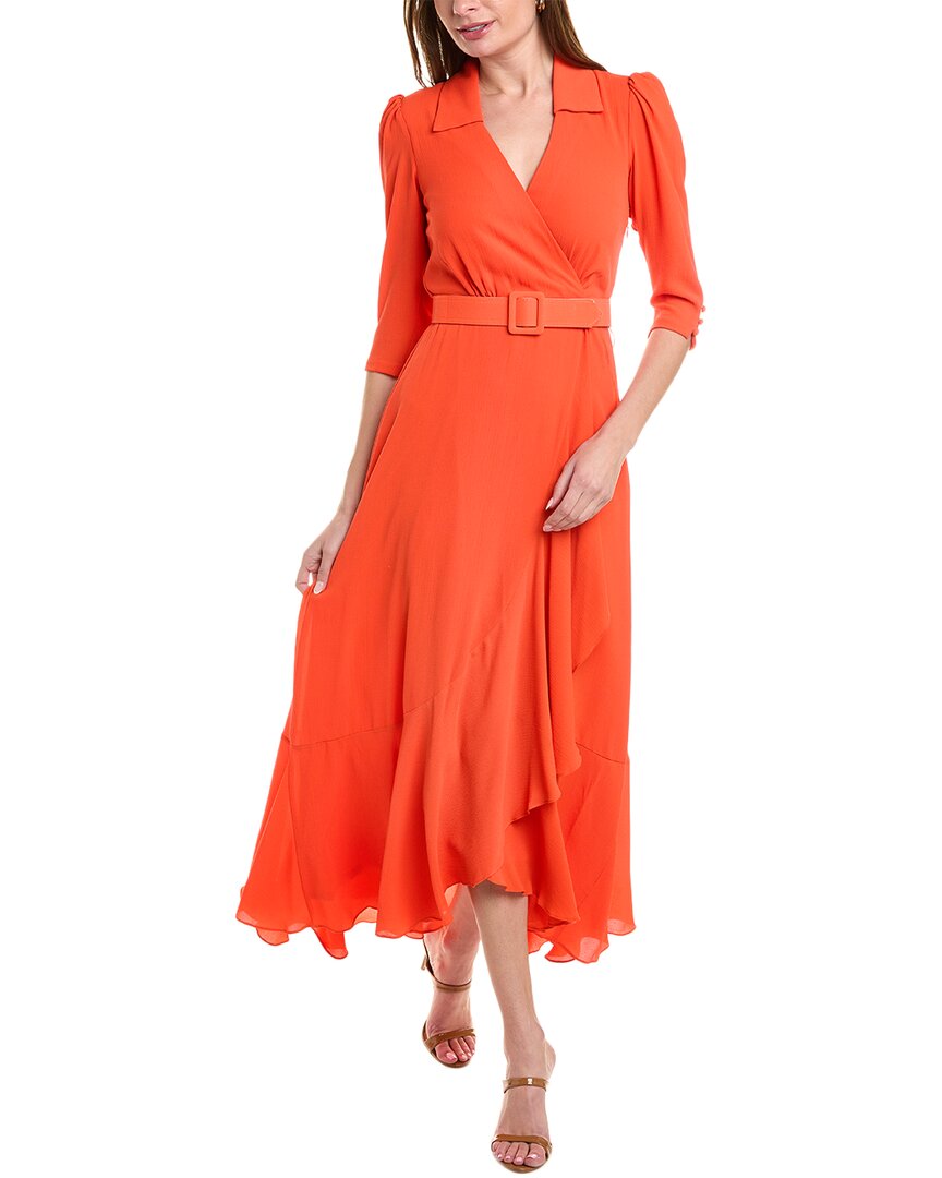 Shop Maison Tara Ghost-j Midi Dress In Orange