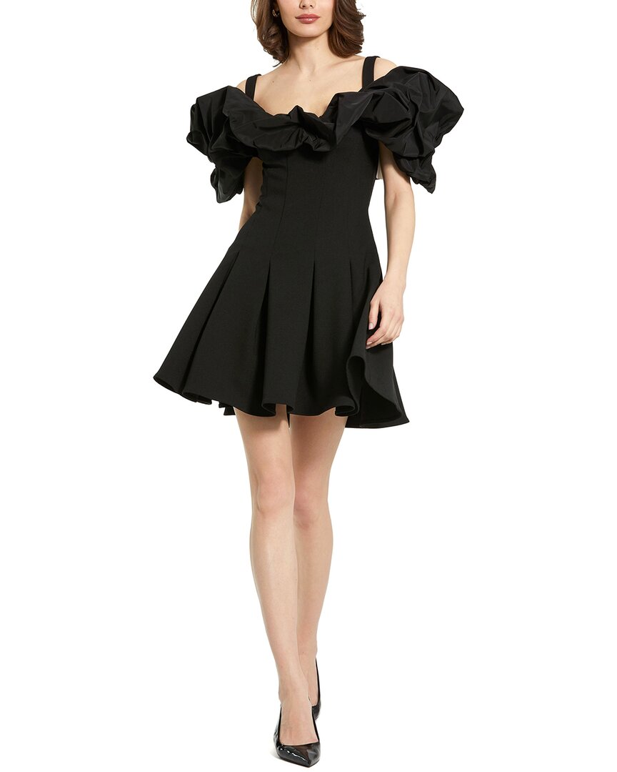 Mac Duggal Crepe Ruffle Godet Hem Mini Dress