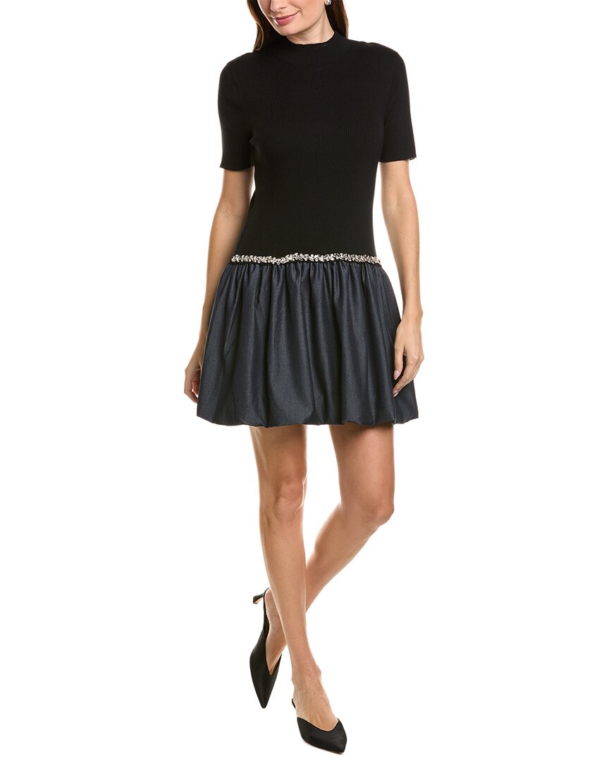 Ellen Tracy Twofer Bubble Dress In Black