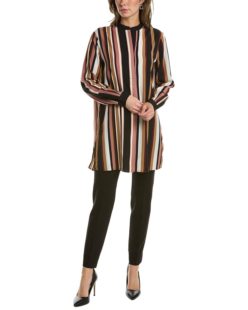 Anne Klein Stripe Tunic Top In Pink