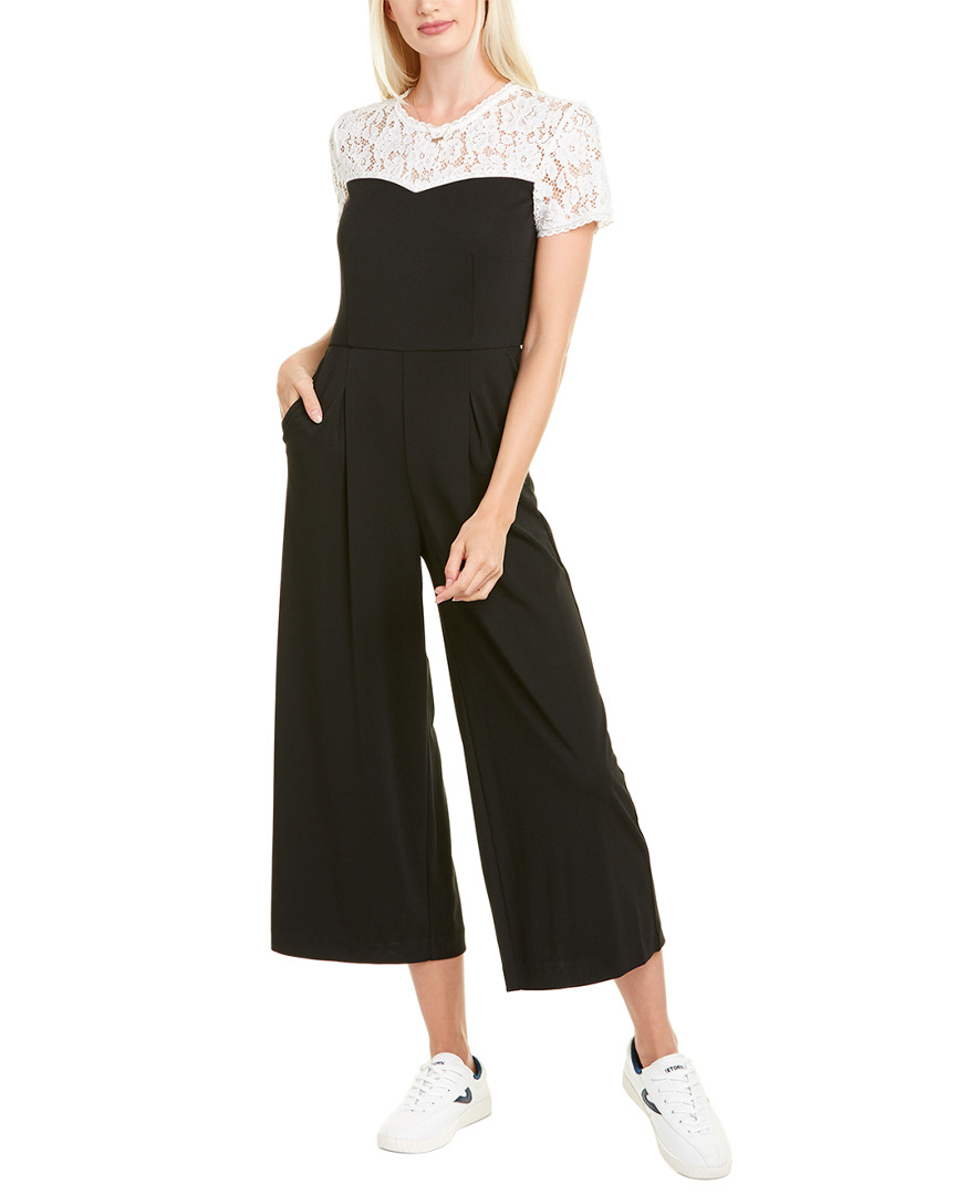 Image of KARL LAGERFELD Lace Yoke Jumpsuit