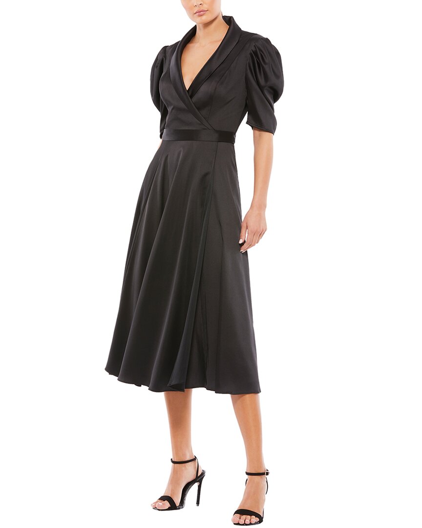 Mac Duggal Tea Length Dress In Black