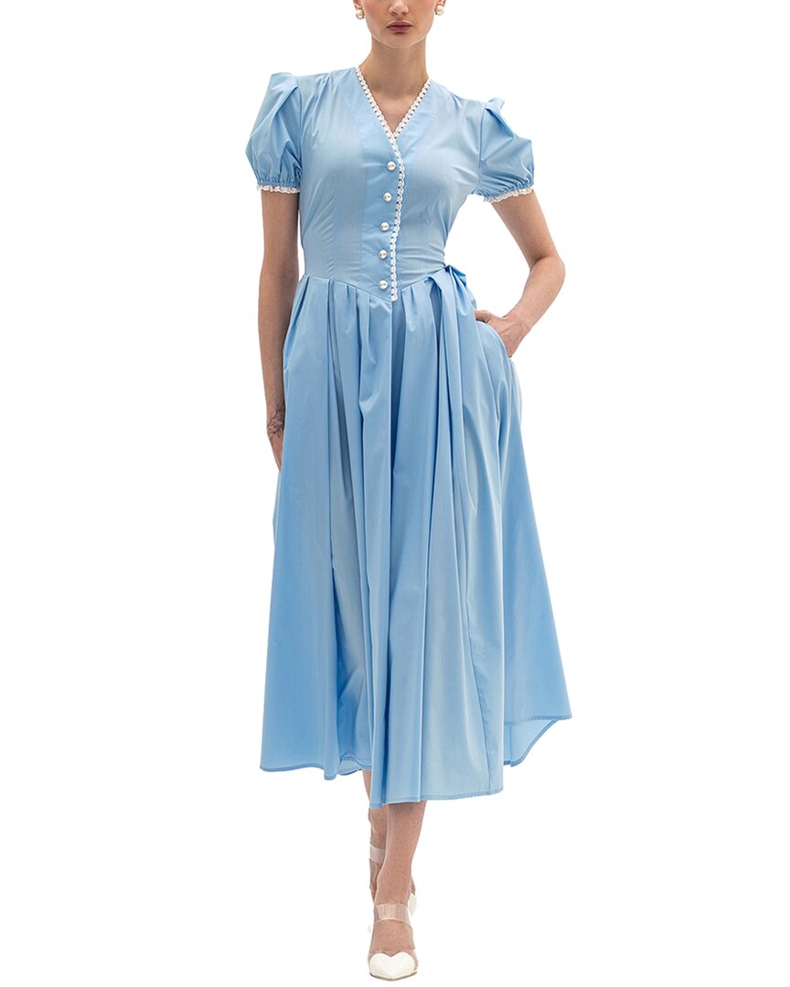 Bgl Sleeveless Midi Dress In Blue
