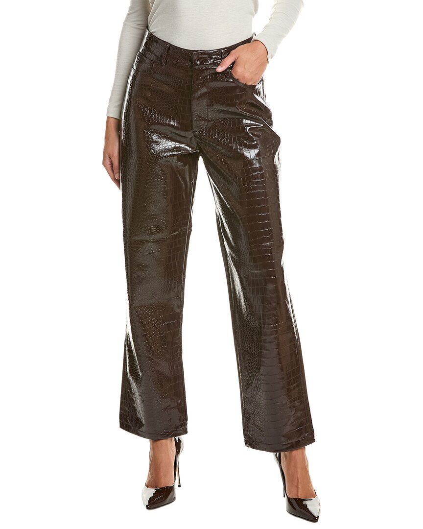 Current Elliott Current/elliott Faux Leather Animal Embossed Straight Pant In Green