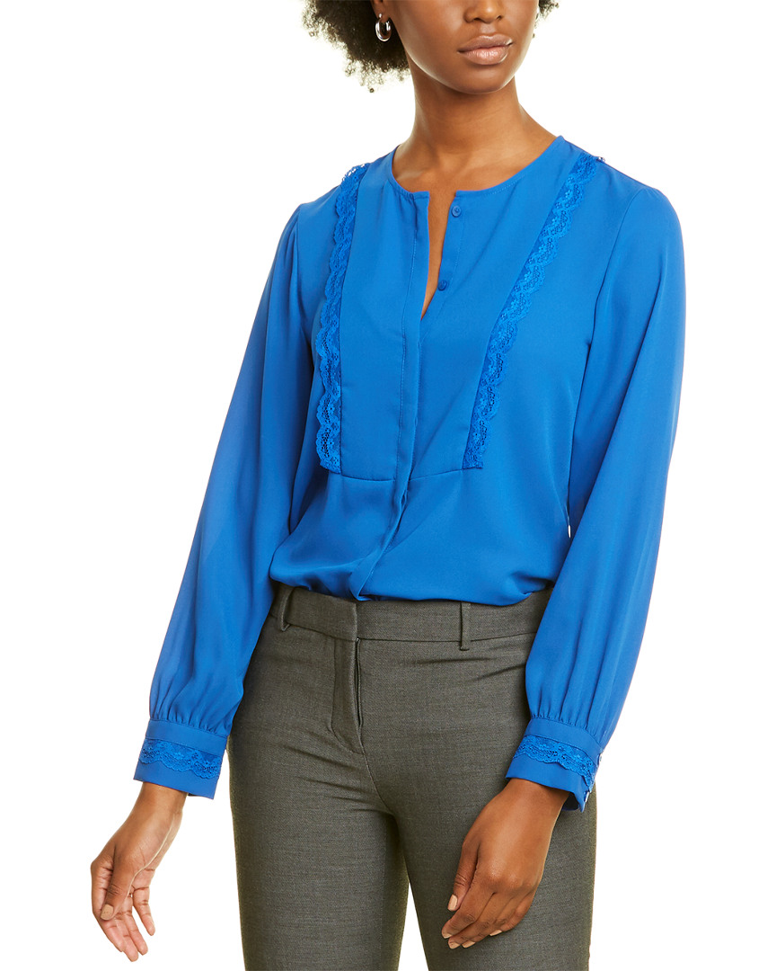 Image of KARL LAGERFELD Lace-Trim Blouse