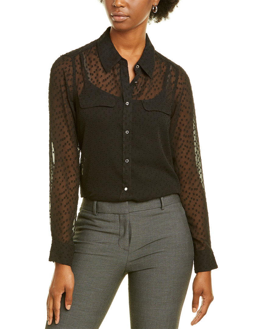 Image of KARL LAGERFELD Swiss Dot Blouse