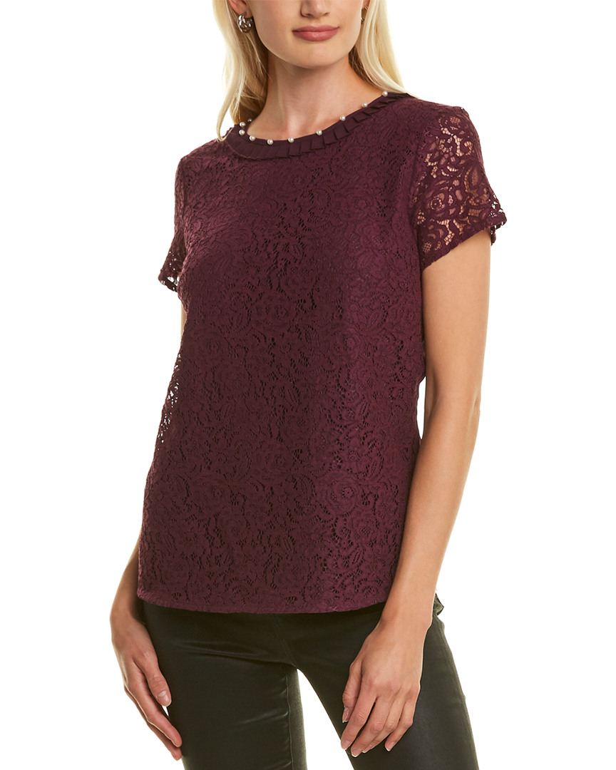 Image of KARL LAGERFELD Mixed Media Lace Top