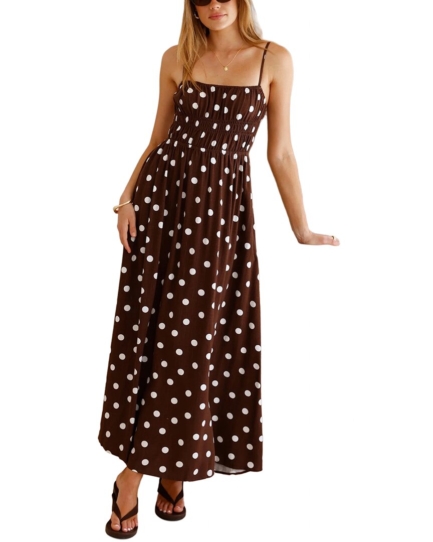 Oloey Maxi Dress In Brown