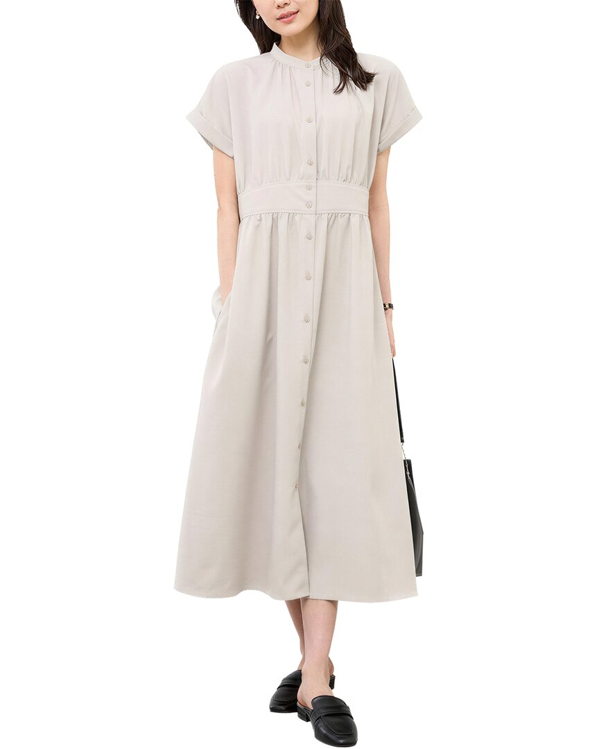 Amina Glam Midi Dress In Beige