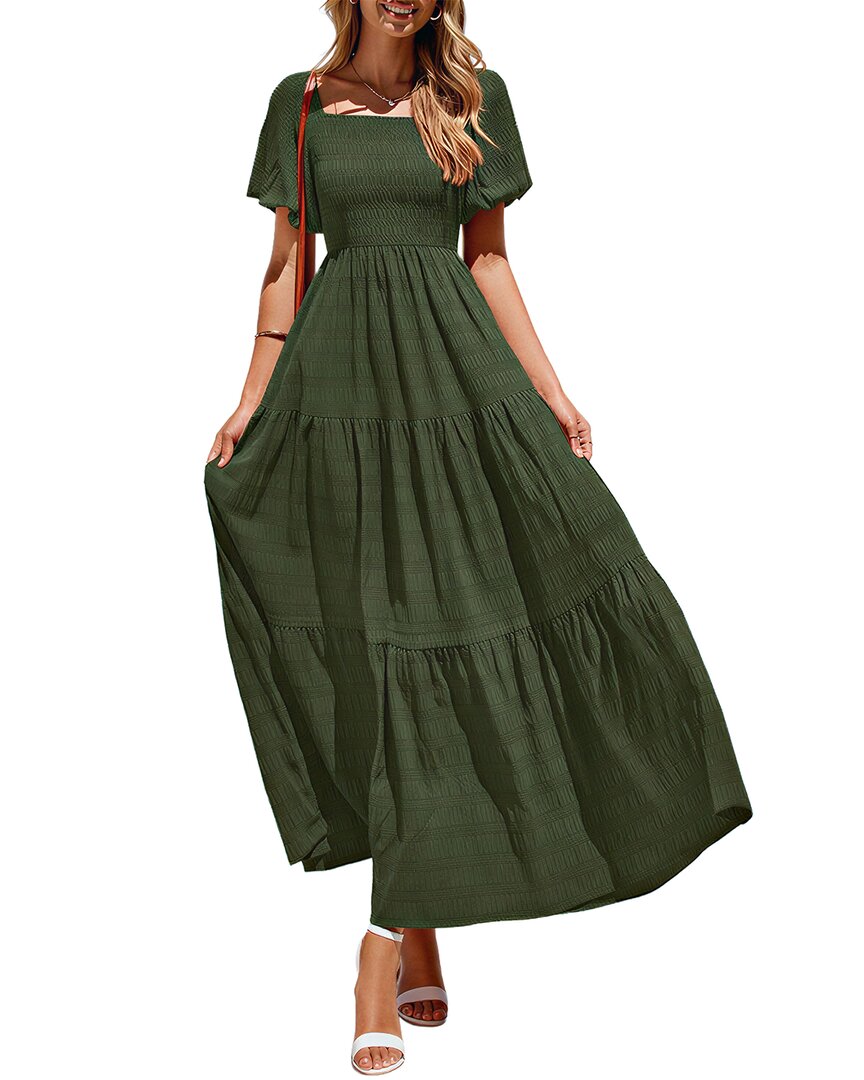 Amina Glam Maxi Dress In Green