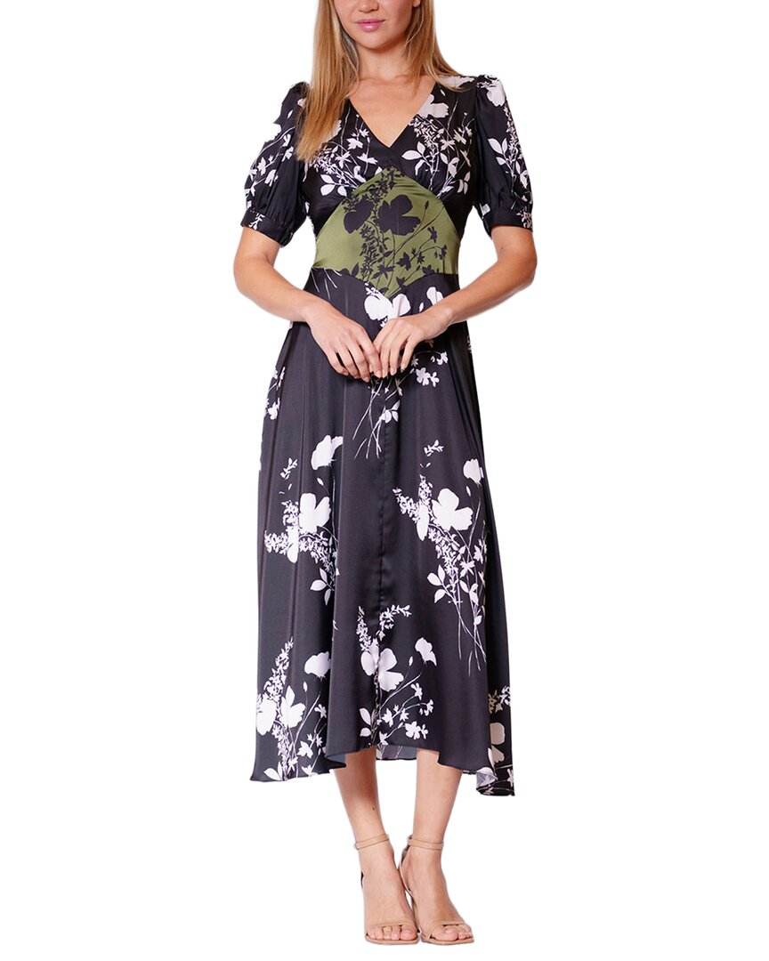 Julia Jordan Satin Dress In Black Multi