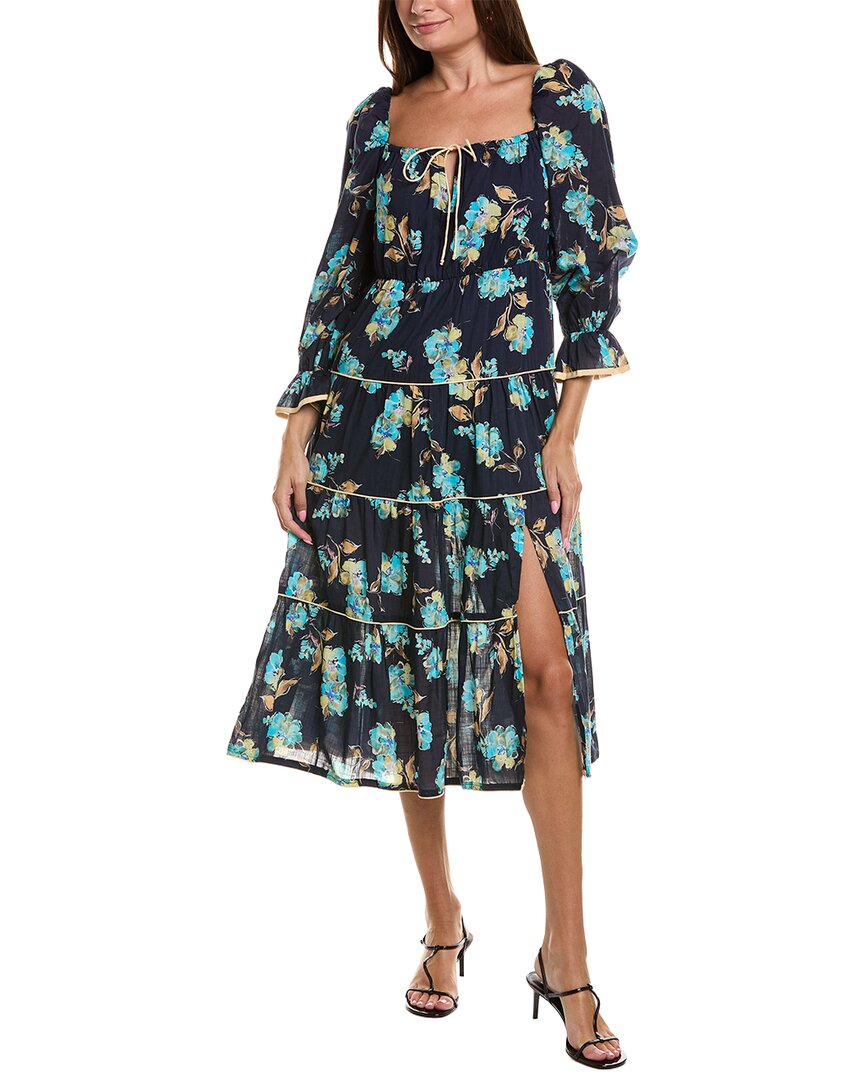 Garrie B Midi Dress In Blue