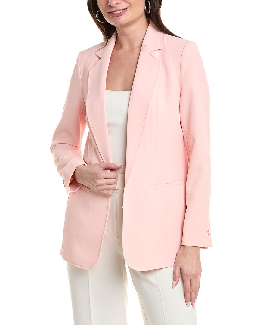 Shop Anne Klein Open Peak Lapel Jacket In Pink