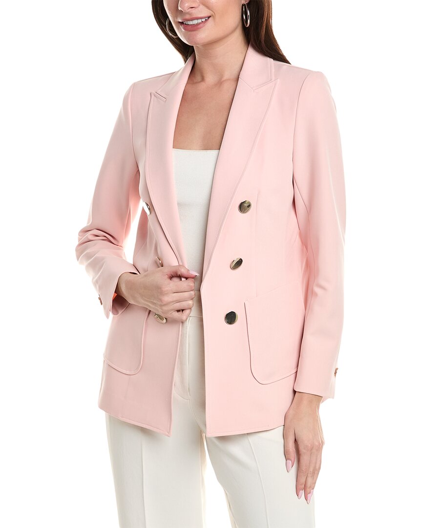 Shop Anne Klein Faux Double-breasted Jacket In Pink