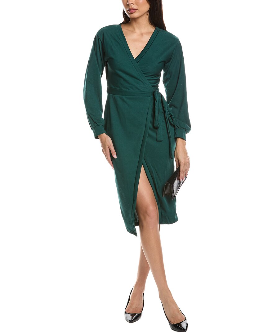 Maison Maar Long Sleeve Midi Dress In Green