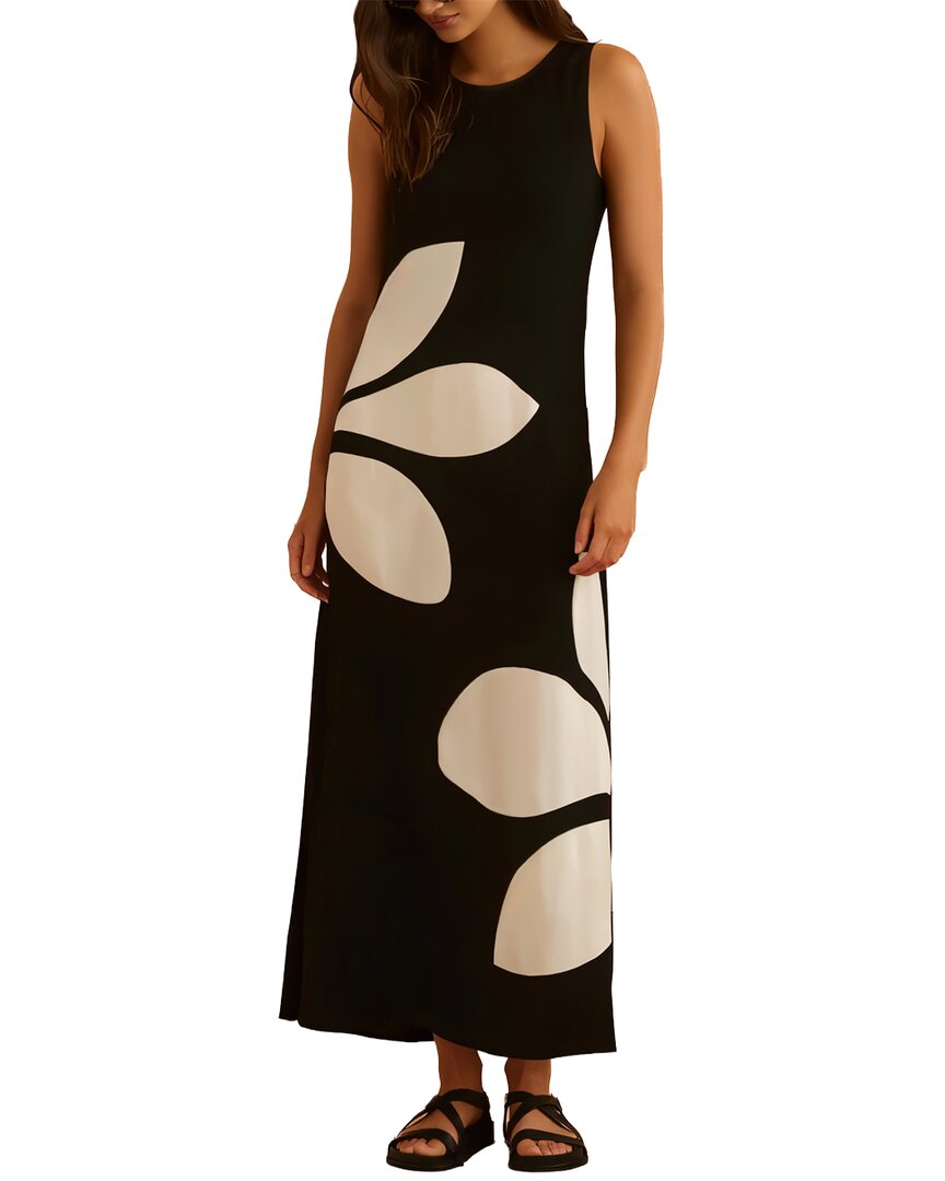 Oloey Maxi Dress In Black & White