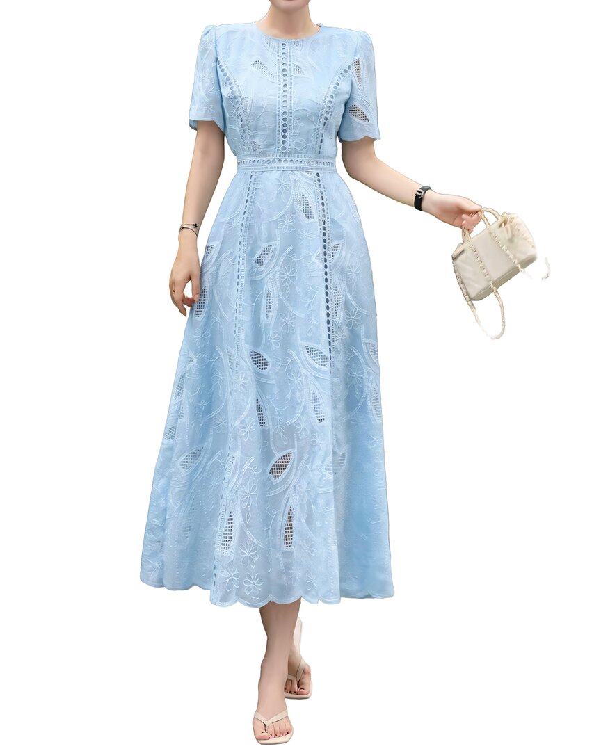 Brc By Burryco Silk-blend Midi Dress In Blue