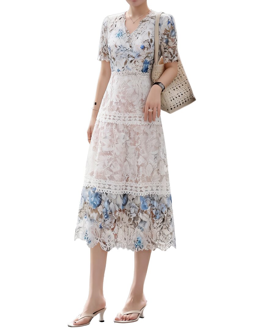 Brc By Burryco Silk-blend Midi Dress In Blue