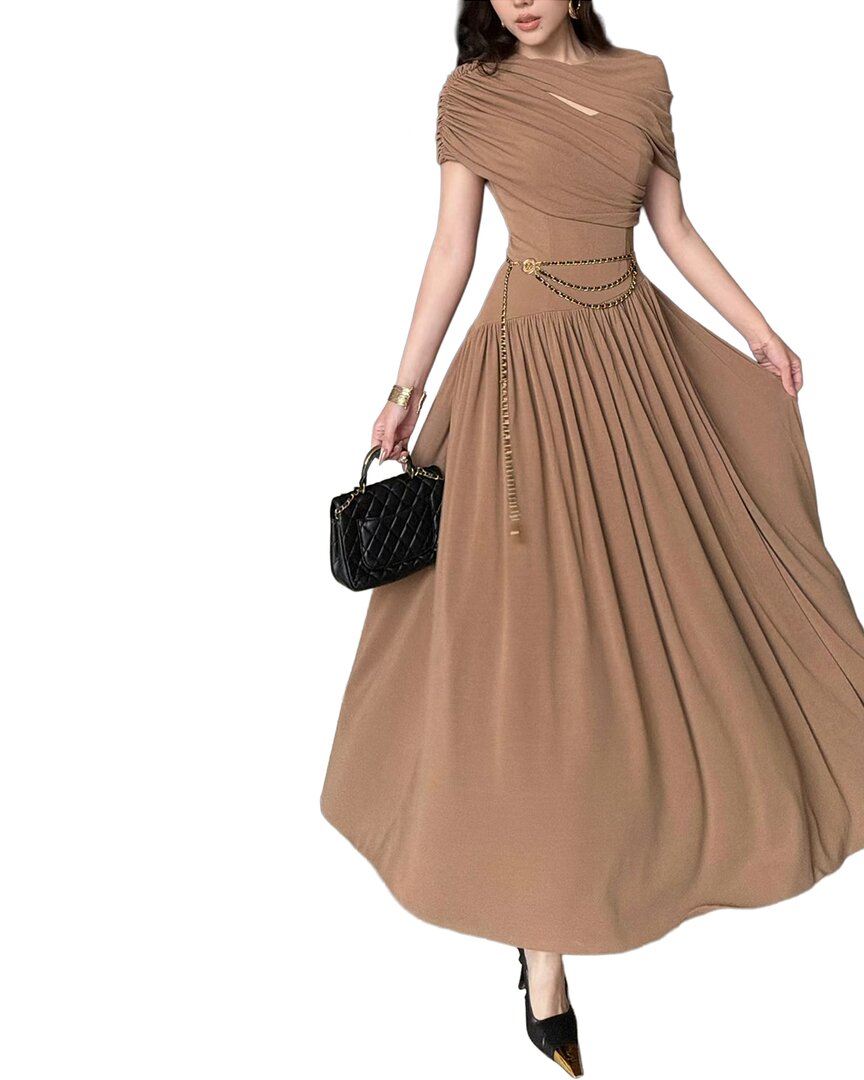 Burryco Short Sleeve Maxi Dress In Brown