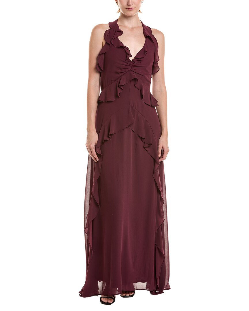Taylor Solid Maxi Dress In Purple