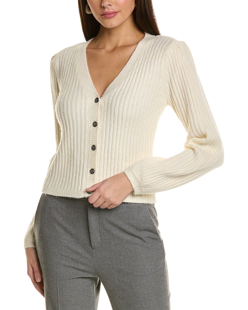 Donna Karan Ribbed Cardigan In White | ModeSens