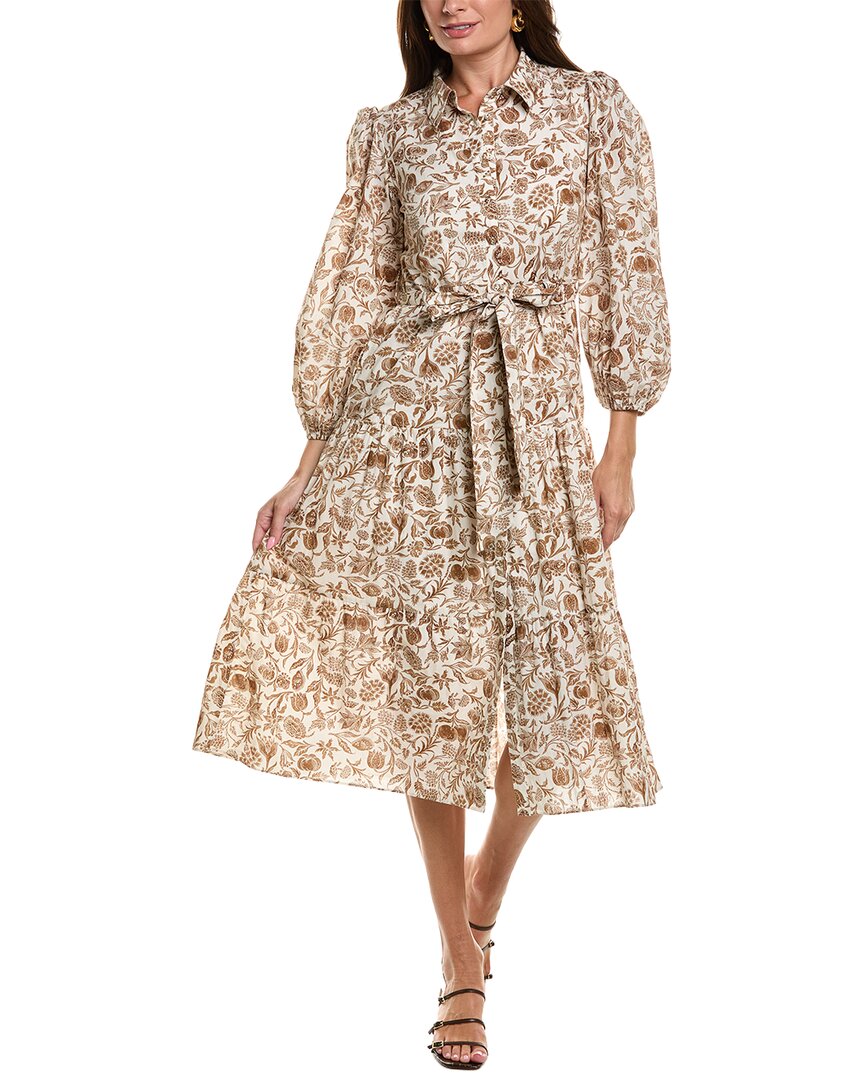 Garrie B Midi Dress In Beige