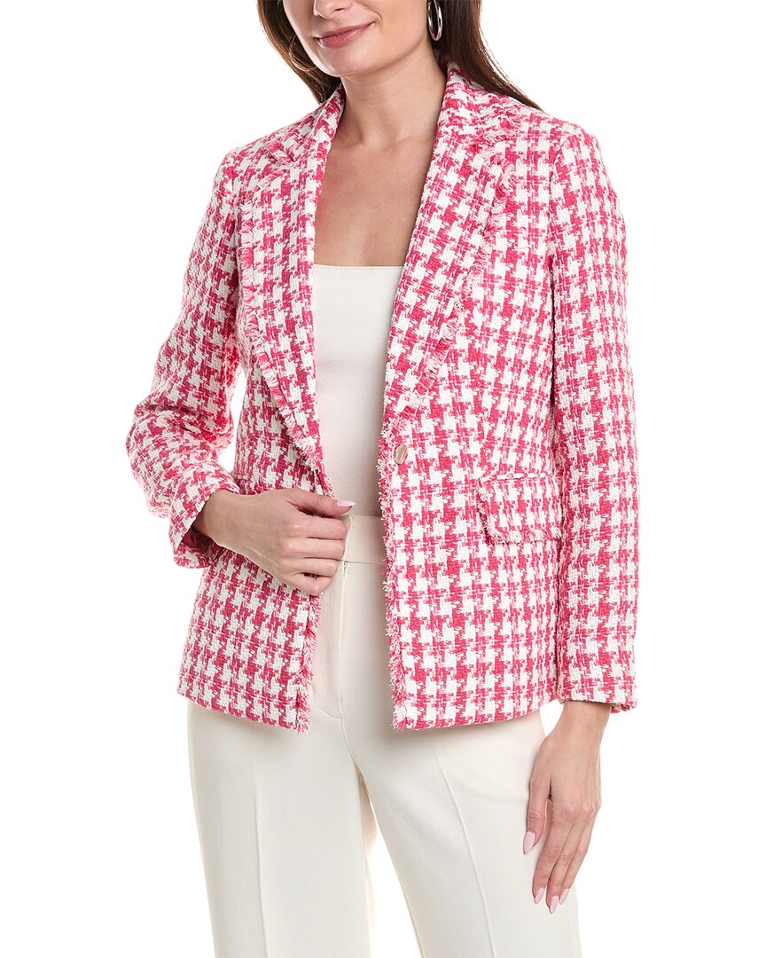 Shop Anne Klein Fringe Jacket In Pink