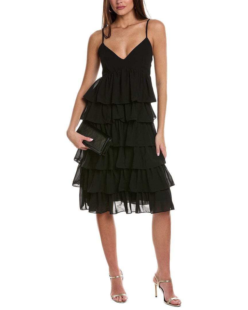 Shop Bcbg New York Tiered Midi Dress In Black