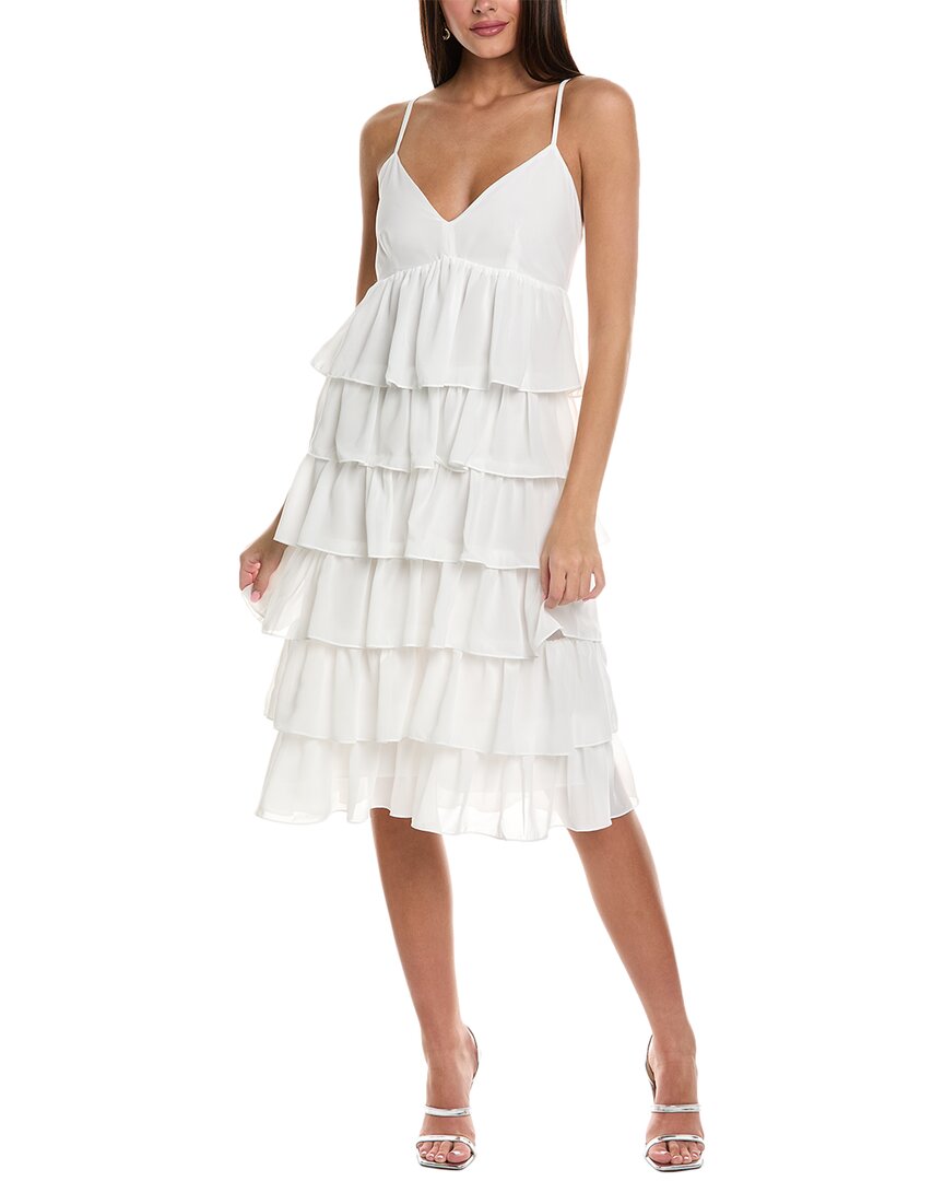 Shop Bcbg New York Tiered Midi Dress In White
