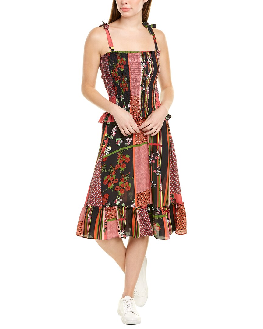 Image of Nicole Miller Smocked A-Line Dress