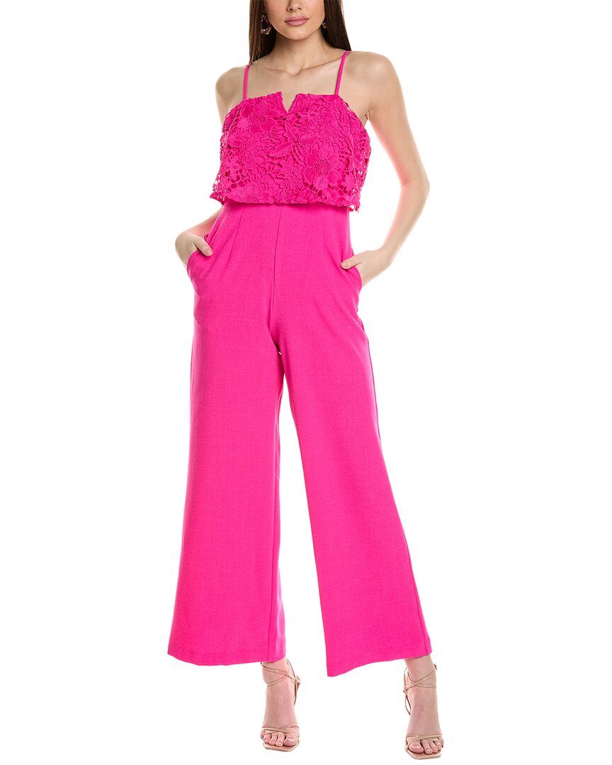 Shop Julia Jordan Lace Jumpsuit In Pink