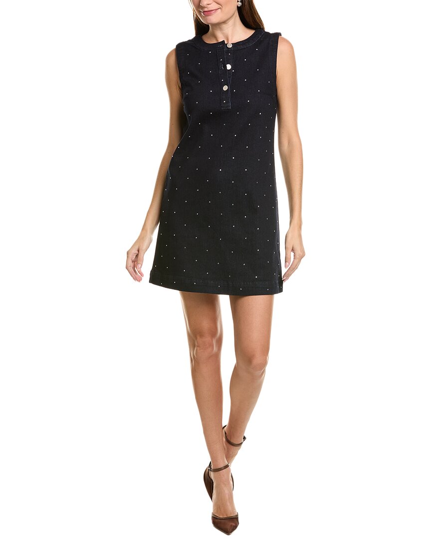 Ellen Tracy Denim Mini Dress In Black
